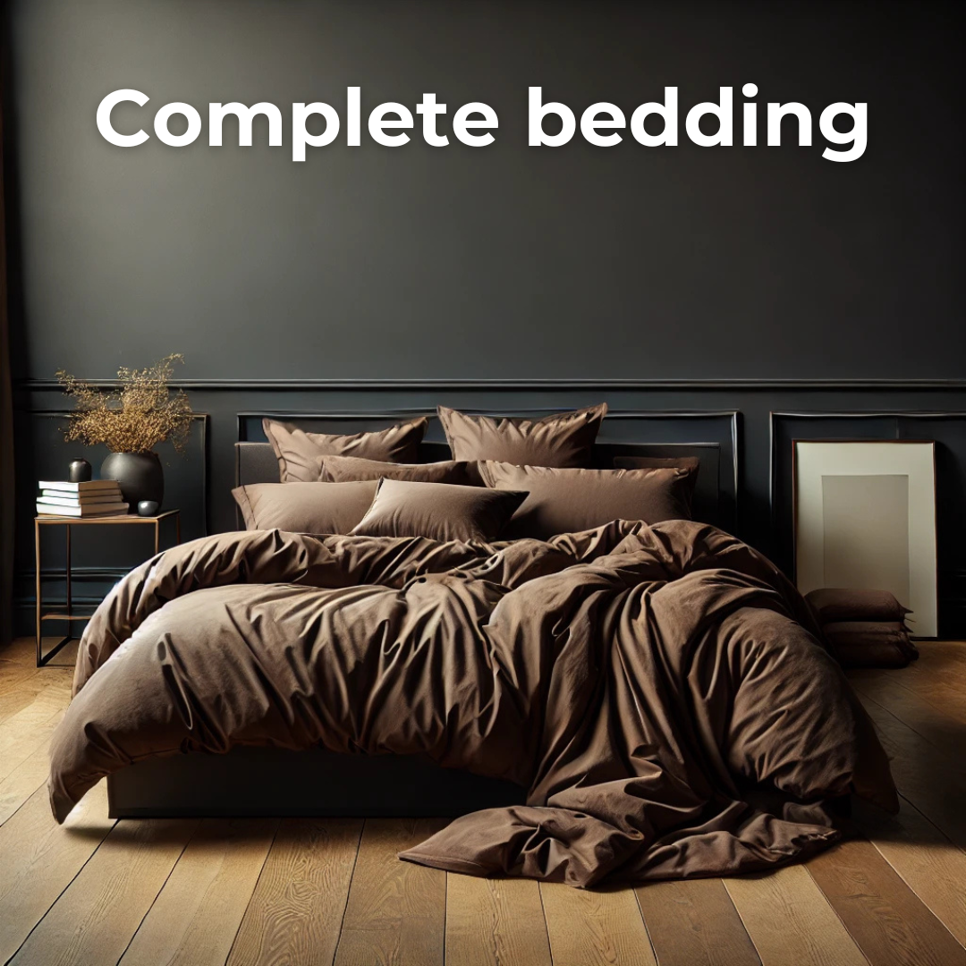 Dark Brown Eucalyptus Bedding Set