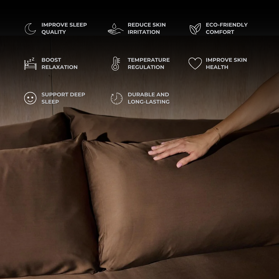 Dark Brown Eucalyptus Bedding Set