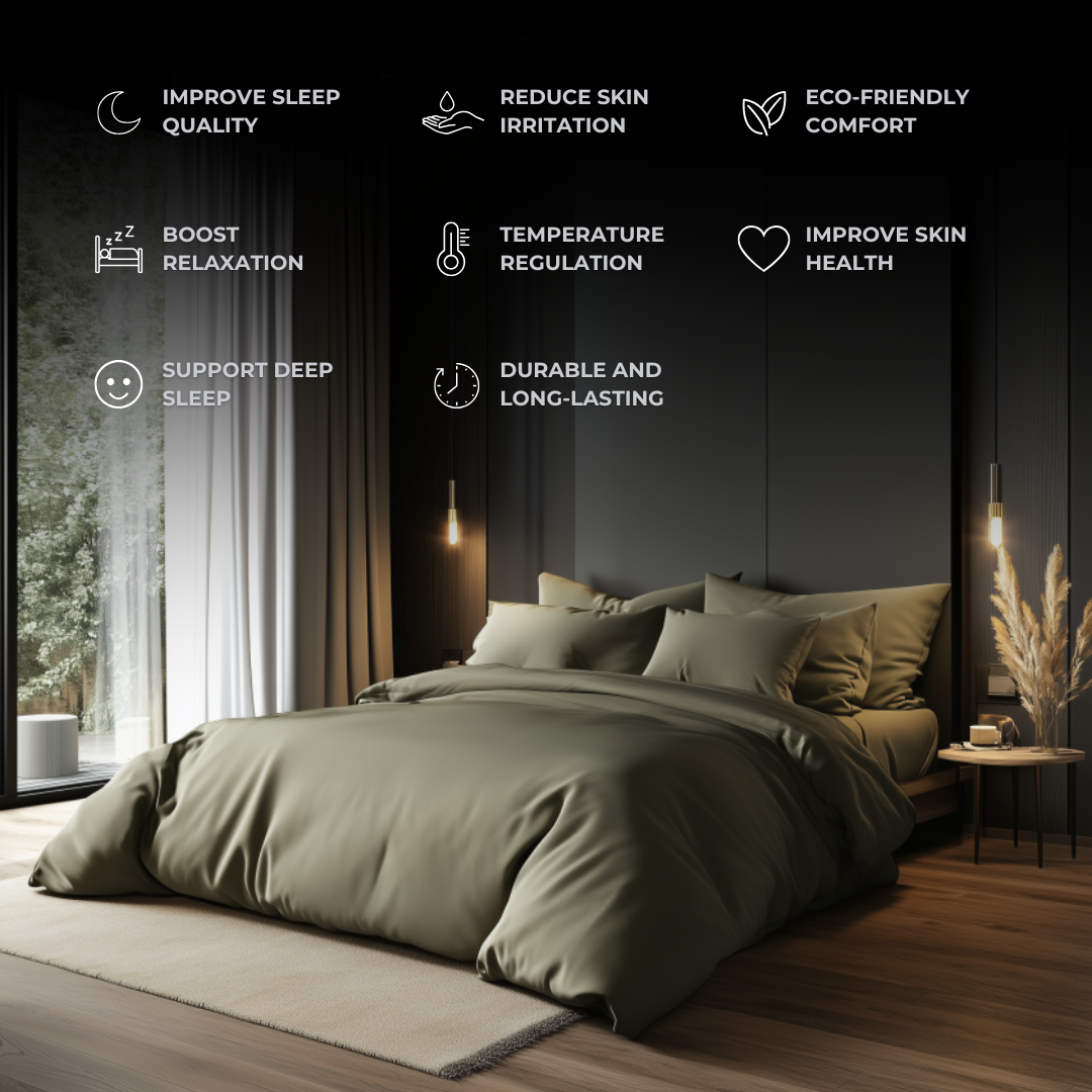 Olive Green Eucalyptus Bedding Set