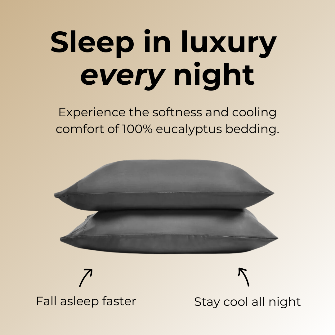 Midnight Grey Eucalyptus Bedding Set