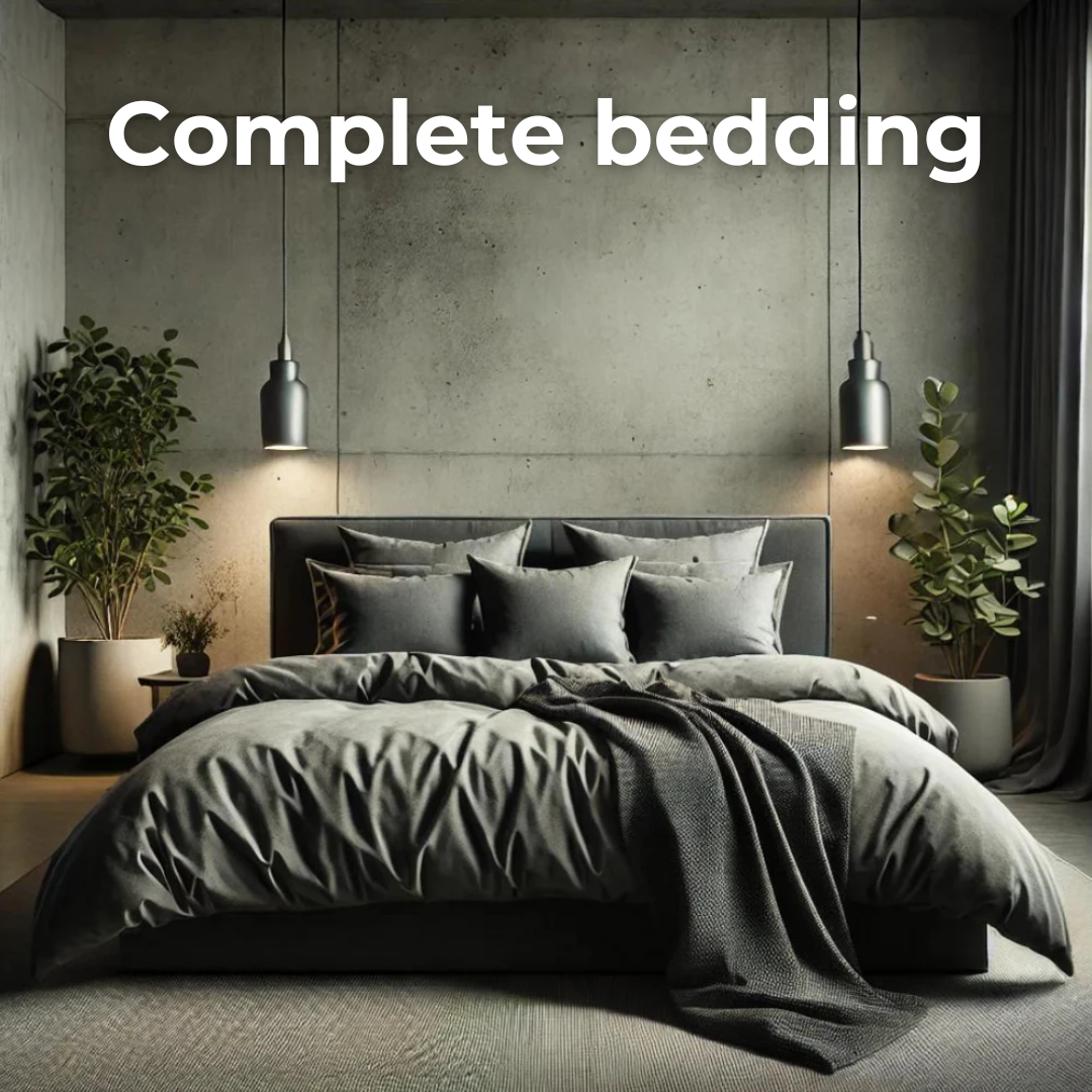 Midnight Grey Eucalyptus Bedding Set