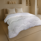 2-in-1 Duvet and Bedspread - Matte Satin Summer Duvet in White, Heat-Regulating and Breathable 1