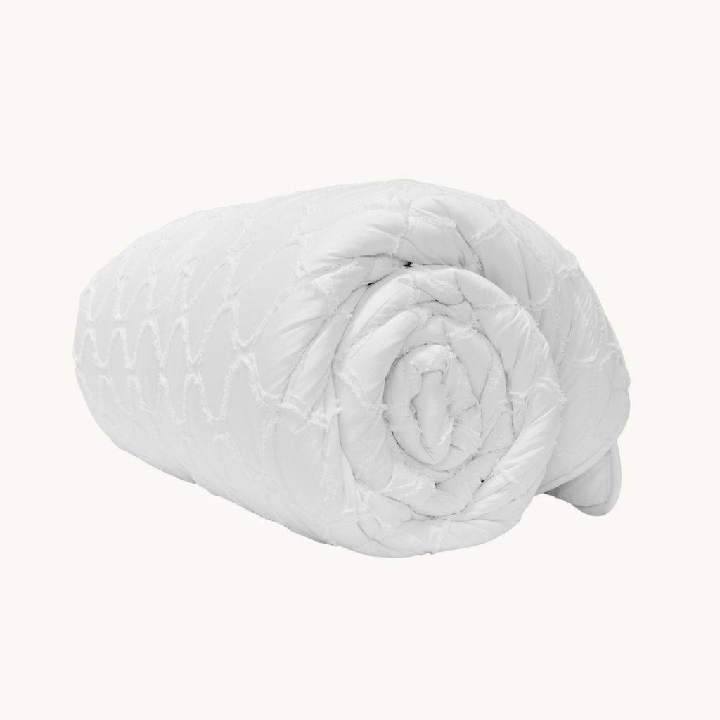 2-in-1 Duvet and Bedspread - Matte Satin Summer Duvet in White, Heat-Regulating and Breathable 4