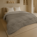 2-in-1 Duvet and Bedspread in Taupe – Soft Matte Satin for All Seasons 1