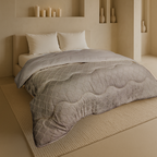 2-in-1 Duvet and Bedspread in Taupe – Soft Matte Satin for Year-Round Comfort 1
