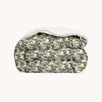 2-in-1 Floral Green Duvet Without Cover – Reversible Teddy Fabric for All Seasons 0