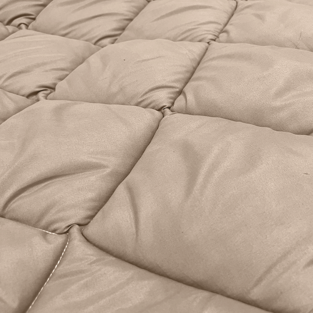 2-in-1 Matte Satin Duvet Bedspread – Taupe, 220cm Long, Breathable and Easy Care, Perfect for Summer 4
