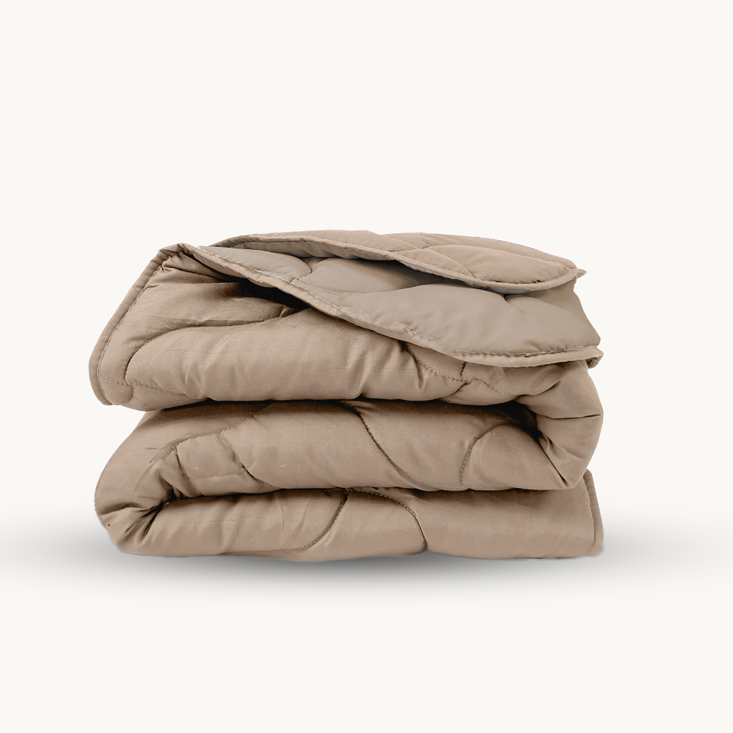 2-in-1 Matte Satin Duvet Bedspread – Taupe, 220cm Long, Breathable and Easy Care, Perfect for Summer 6