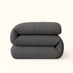 2-in-1 Micro Muslin Duvet and Bedspread – Anthracite Color, Breathable Design 0