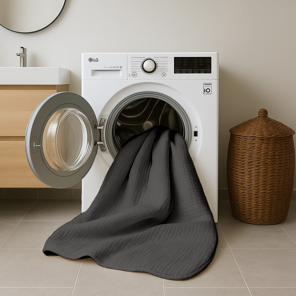 2-in-1 Micro Muslin Duvet and Bedspread – Anthracite Color, Breathable Design 3