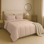 2-in-1 Micro Muslin Duvet and Bedspread – Pink, Lightweight and Breathable 1