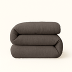 2-in-1 Micro Muslin Duvet and Bedspread – Soft Brown Summer Duvet 0