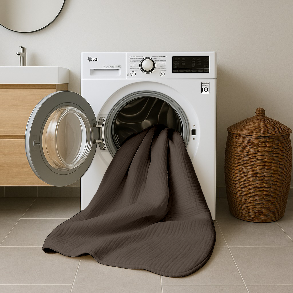 2-in-1 Micro Muslin Duvet and Bedspread – Soft Brown Summer Duvet 3