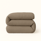 2-in-1 Micro Muslin Duvet and Bedspread – Taupe, Breathable and Heat-Regulating 0