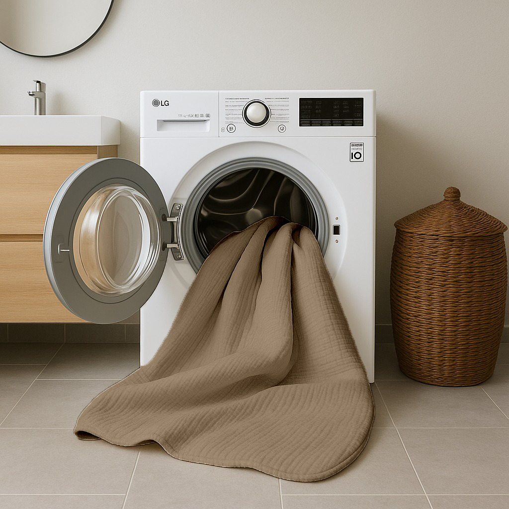 2-in-1 Micro Muslin Duvet and Bedspread – Taupe, Breathable and Heat-Regulating 3