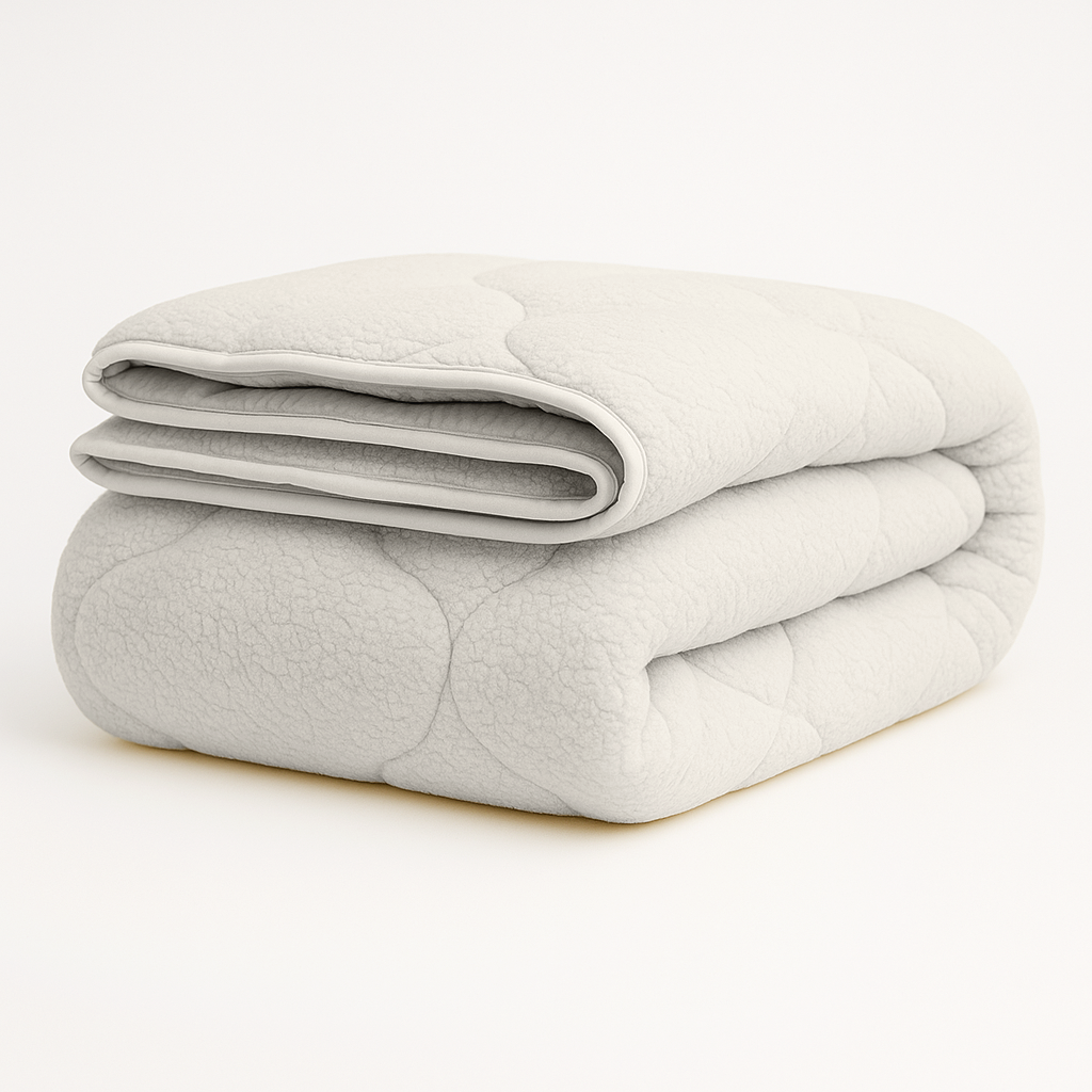 2-in-1 Teddy Duvet and Bedspread – Cappuccino White, Soft and Breathable 0