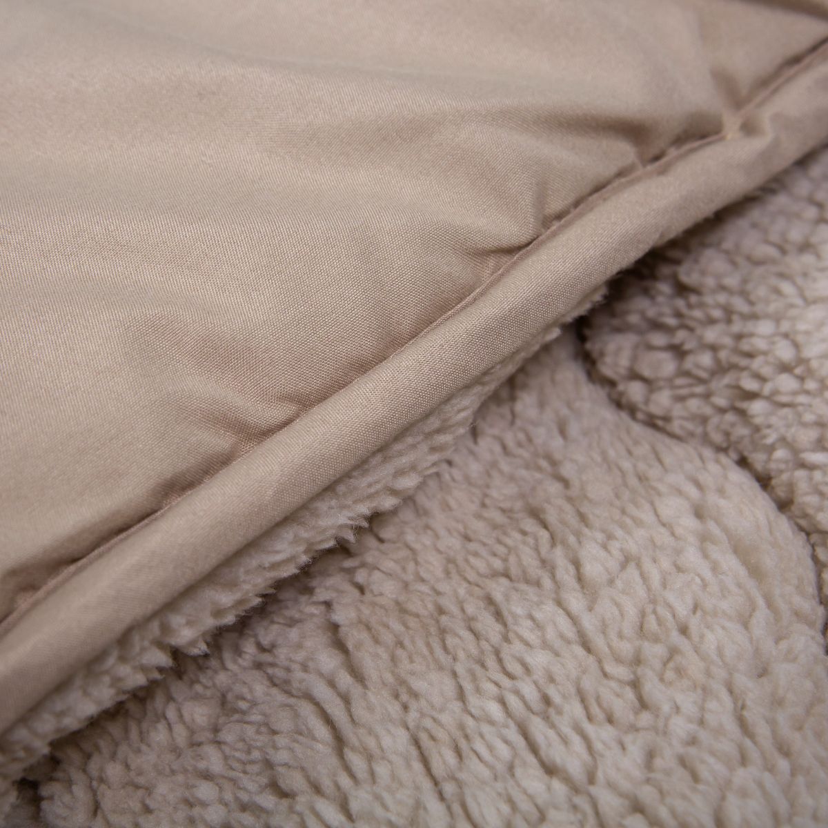 2-in-1 Teddy Duvet and Bedspread, Iced Coffee Taupe, Soft Breathable Fabric, Heat-Regulating, Easy Care, Available in Multiple Sizes 7