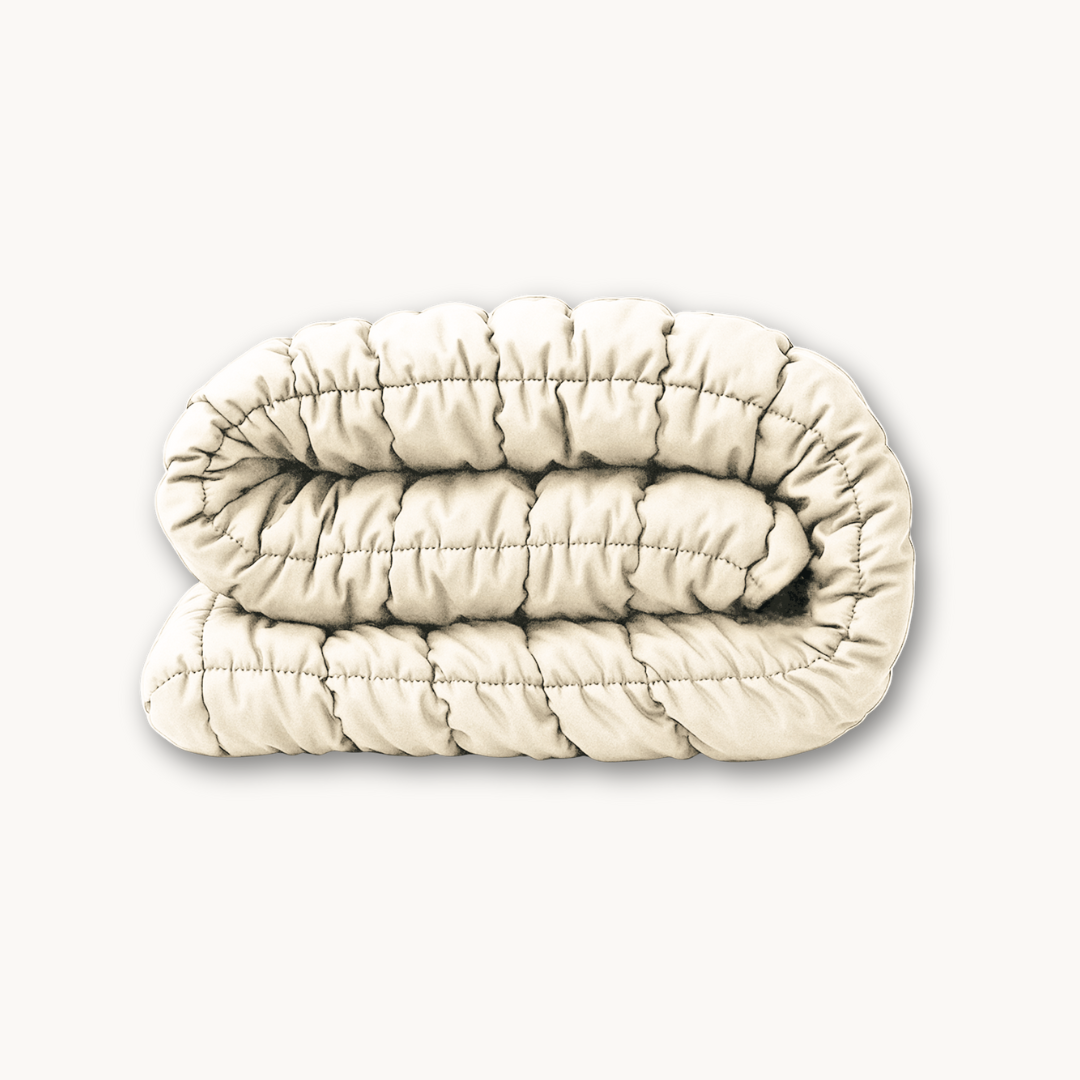 Fluffy Cube Duvet in Antique White – 2-in-1 Duvet and Bedspread for All Seasons 0