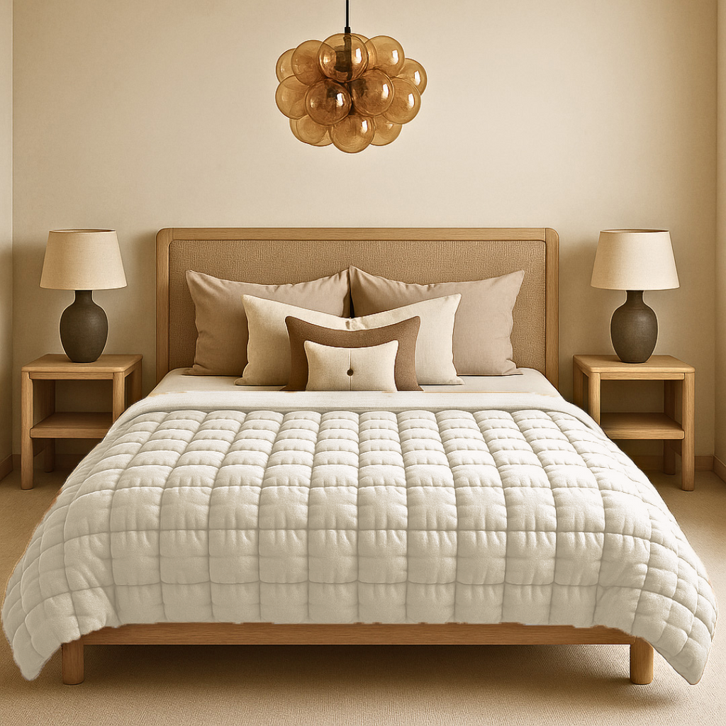 Fluffy Cube Duvet in Antique White – 2-in-1 Duvet and Bedspread for All Seasons 2