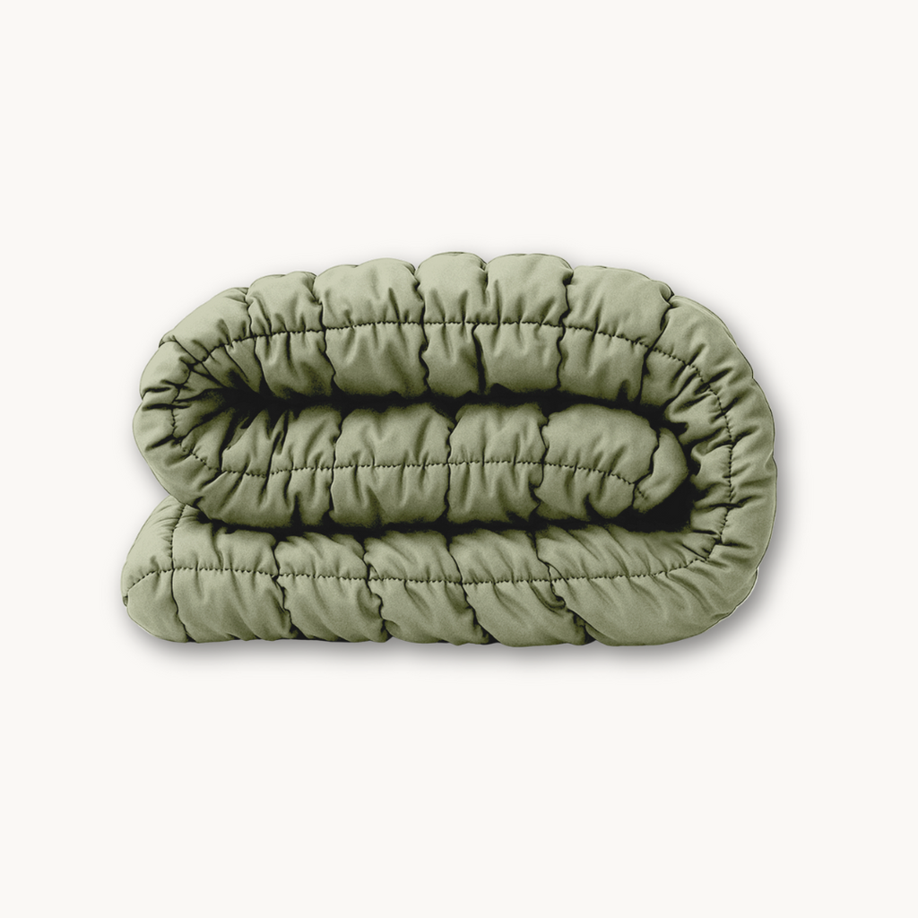 Fluffy Cube Duvet in Pistachio Green – 2-in-1 Duvet and Bedspread 0