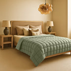 Fluffy Cube Duvet in Pistachio Green – 2-in-1 Duvet and Bedspread 1
