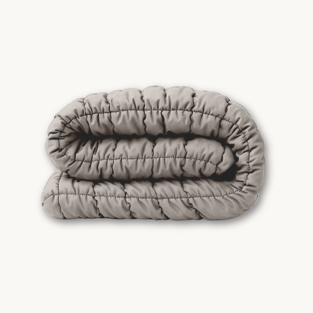 Fluffy Cube Duvet in Warm Gray – 2-in-1 Duvet and Bedspread for All Seasons 0