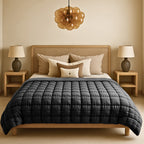 Fluffy Cube Jet Black Duvet – 2-in-1 Duvet and Bedspread for All Seasons 3