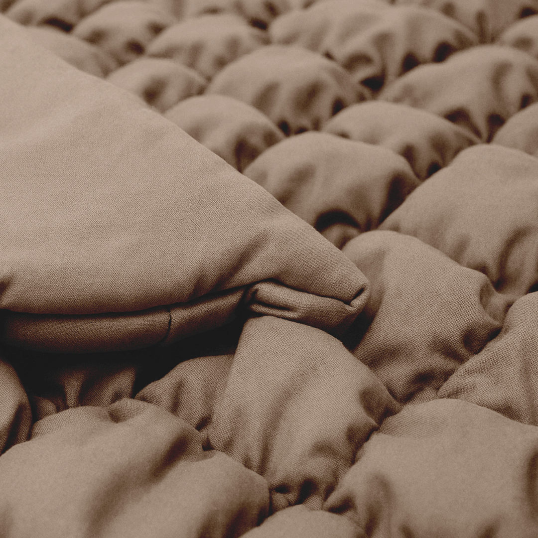 Fluffy Cube Taupe Duvet - 2-in-1 Bedspread and Duvet for Summer Comfort 2