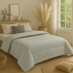 Matte Satin 2-in-1 Duvet and Bedspread, Breathable Fabric, Lightweight Filling, Gray, Available in Multiple Sizes 1