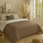 Matte Satin 2-in-1 Duvet and Bedspread, Breathable Heat-Regulating Fabric, Available in Multiple Sizes – Taupe/Gray 2