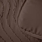 Matte Satin 2-in-1 Duvet and Bedspread – Brown Japandi Waves Design 2
