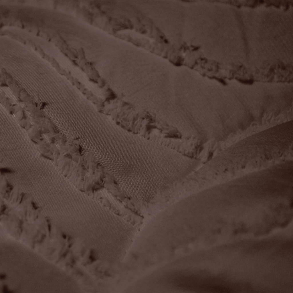 Matte Satin 2-in-1 Duvet and Bedspread – Brown Japandi Waves Design 5