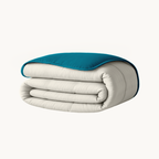 Matte Satin 2-in-1 Duvet and Bedspread – Gray/Petrol, Breathable and Easy Care 0