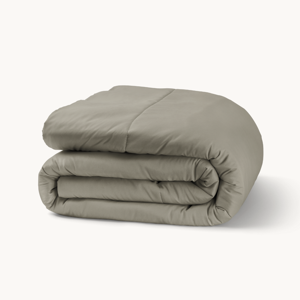 Matte Satin 2-in-1 Duvet and Bedspread in Taupe Khaki – Breathable, Easy Care, All-Season Bedding Solution 0