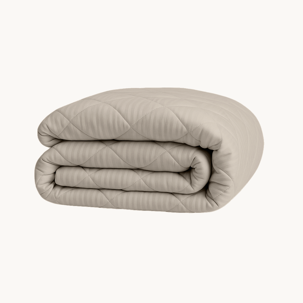 Matte Satin Duvet 2-in-1 Bedspread - Taupe/Grey, 220cm Long 0