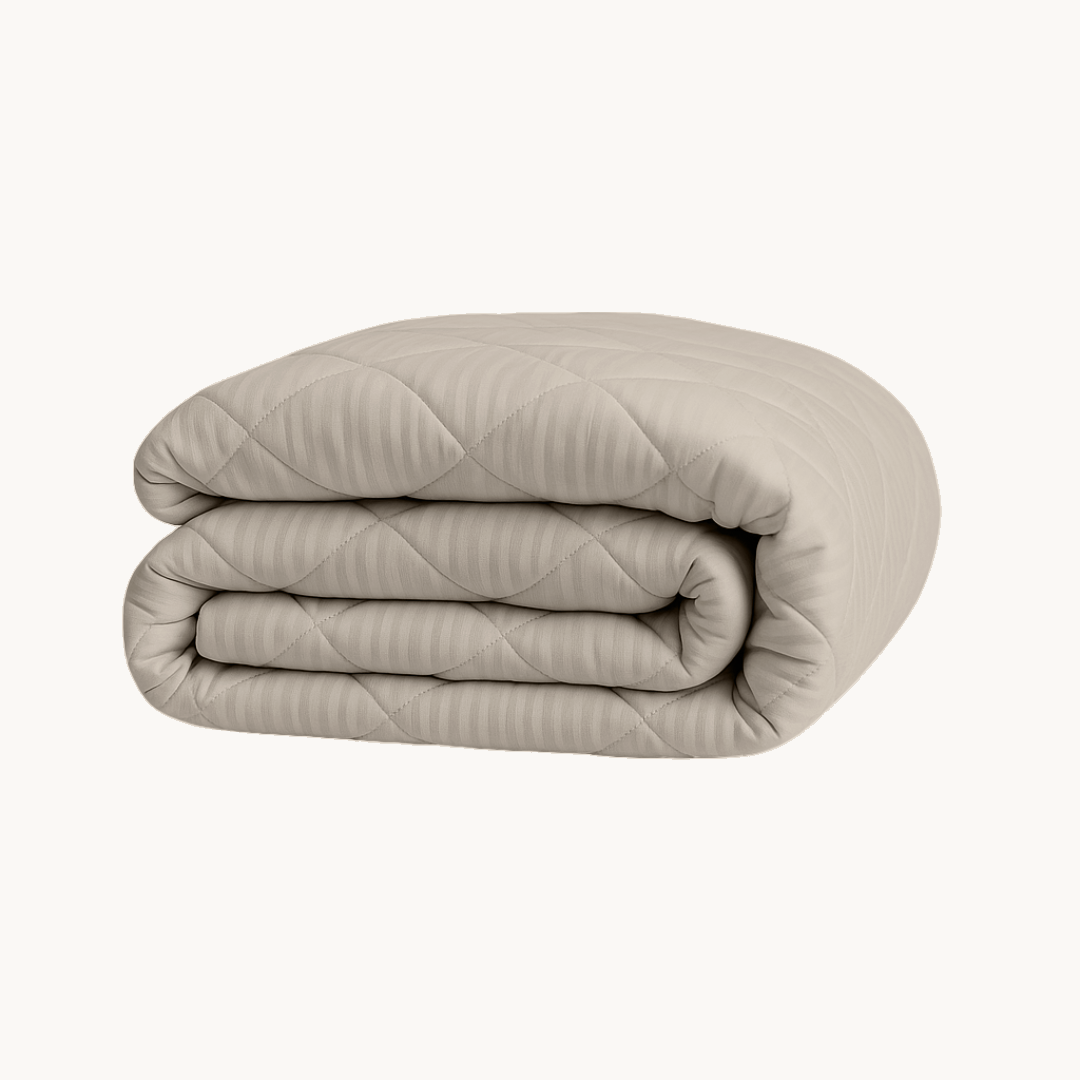 Matte Satin Duvet 2-in-1 Bedspread - Taupe/Grey, 220cm Long 0