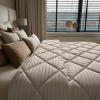 Matte Satin Duvet 2-in-1 Bedspread - Taupe/Grey, 220cm Long 1