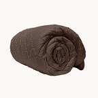 Matte Satin Duvet 2-in-1 Bedspread – Brown Japandi Curve Design 4