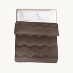 Matte Satin Duvet 2-in-1 Bedspread – Brown Japandi Curve Design 6