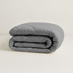 Matte Satin Duvet 2-in-1 Bedspread – Gray, 220cm Long, Breathable, Easy Care, Ideal for Summer and Transitional Seasons 0