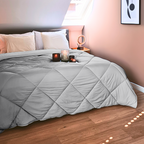 Matte Satin Duvet 2-in-1 Bedspread – Gray, 220cm Long, Breathable, Easy Care, Ideal for Summer and Transitional Seasons 1