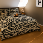 Matte Satin Duvet 2-in-1 Bedspread for Summer – Black Gold Tiger Design 1