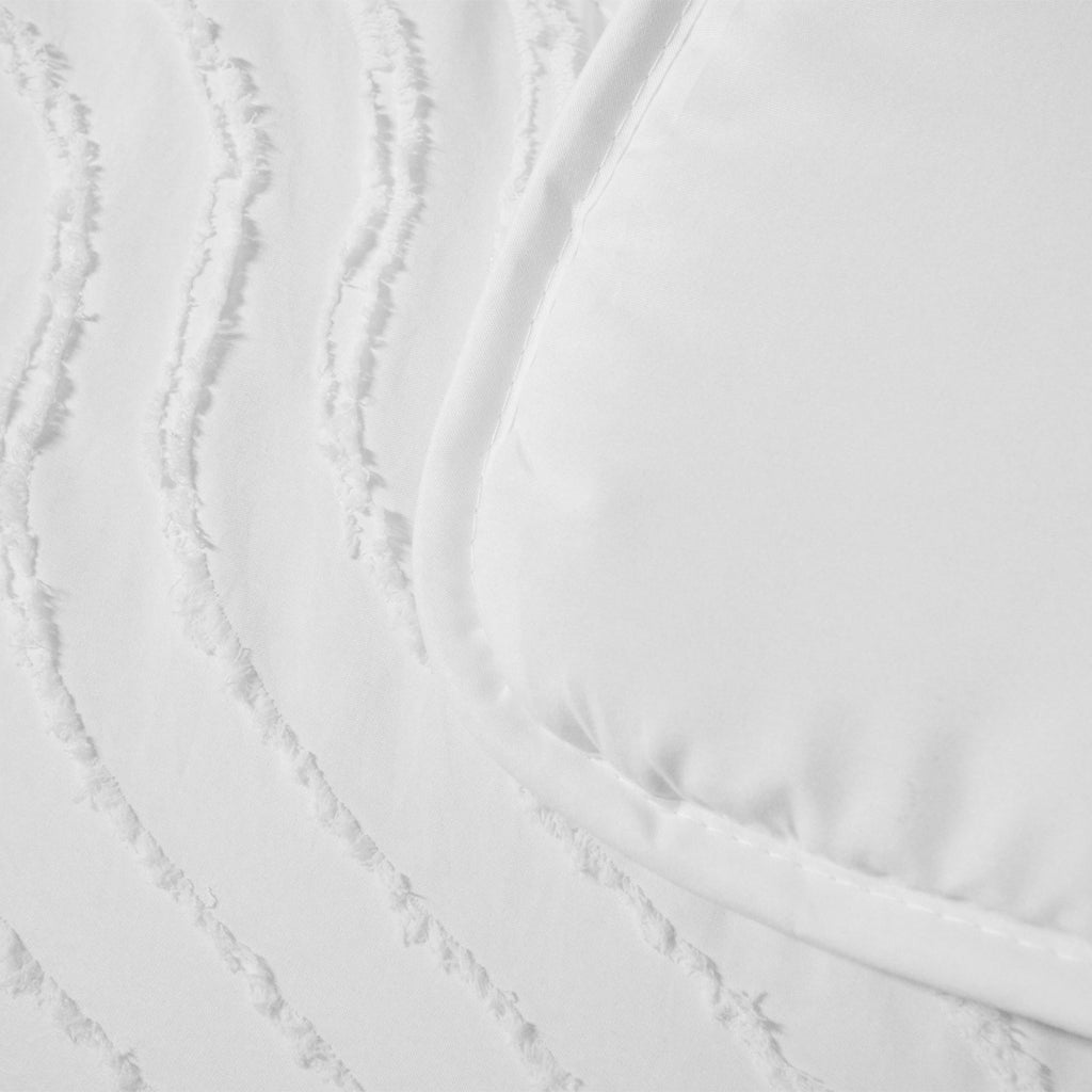 Matte Satin Duvet 2-in-1 Bedspread for Summer – Japandi Waves White 2