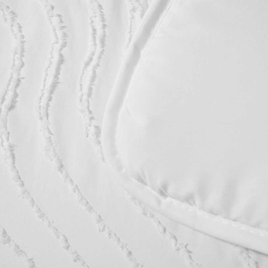 Matte Satin Duvet 2-in-1 Bedspread for Summer – Japandi Waves White 5