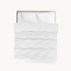 Matte Satin Duvet 2-in-1 Bedspread for Summer – Japandi Waves White 6