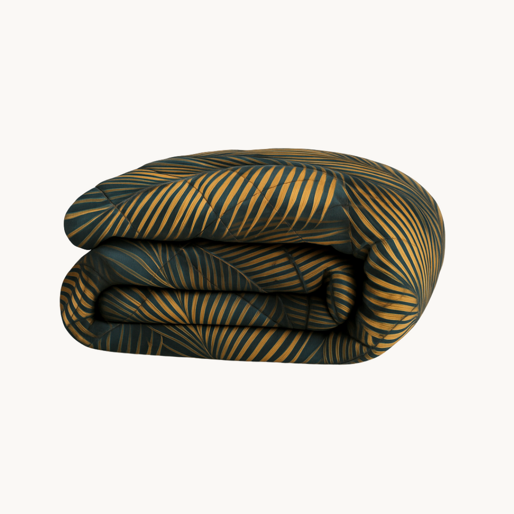 Matte Satin Duvet 2-in-1 Bedspread in Green Gold – Summer Comfort 0