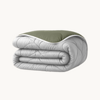 Matte Satin Duvet 2-in-1 Bedspread in Grey Olive Green – All-Season Comfort, Breathable Fabric, Easy Care 0