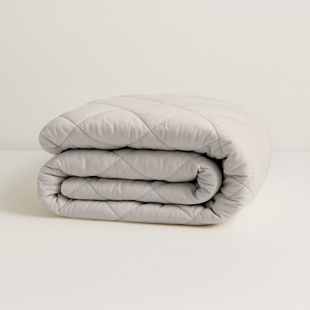 Matte Satin Duvet Bedspread 2-in-1, Offwhite, 220cm Long, Lightweight, Breathable Fabric for All Seasons 0