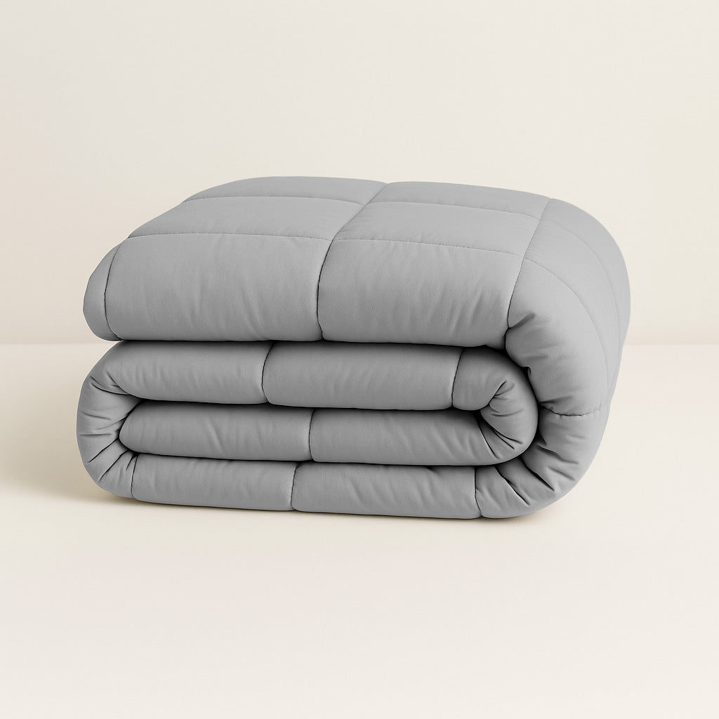 Matte Satin Duvet Without Cover – Gray, Lightweight and Breathable for All Seasons 0