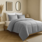 Matte Satin Duvet Without Cover – Gray, Lightweight and Breathable for All Seasons 1